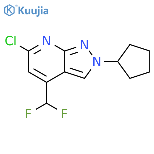 6-chloro-2-cyclopentyl-4-(difluoromethyl)-2H-pyrazolo3,4-bpyridine structure