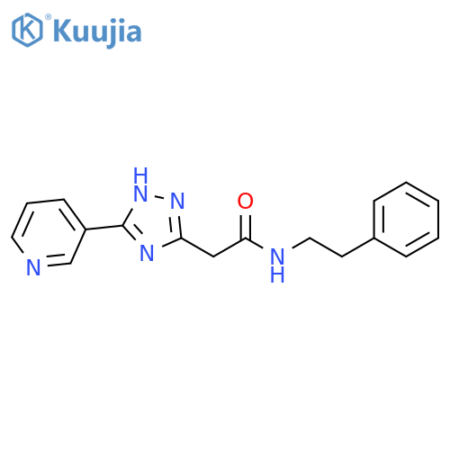 N-(2-phenylethyl)-2-[5-(pyridin-3-yl)-1H-1,2,4-triazol-3-yl]acetamide structure