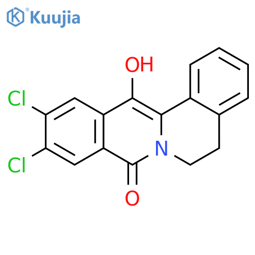 8H-Dibenzo[a,g]quinolizin-8-one, 10,11-dichloro-5,6-dihydro-13-hydroxy- structure