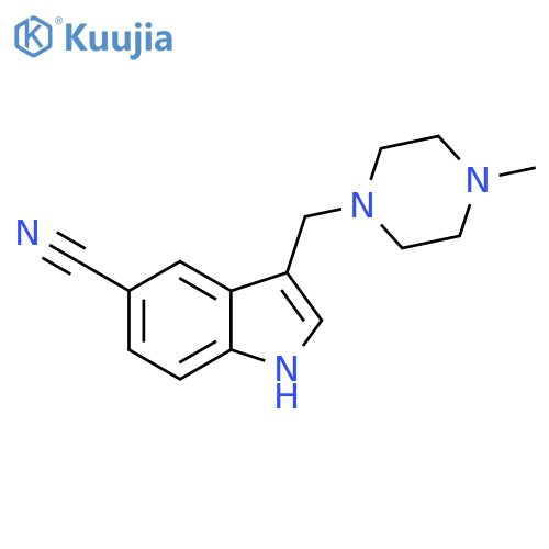1H-Indole-5-carbonitrile,3-[(4-methyl-1-piperazinyl)methyl]- structure