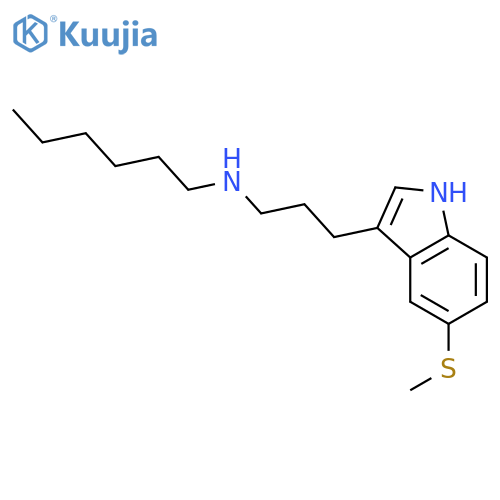 1H-Indole-3-ethanamine,N-hexyl-a-methyl-5-(methylthio)- structure