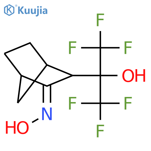 Bicyclo[2.2.1]heptan-2-one,3-[2,2,2-trifluoro-1-hydroxy-1-(trifluoromethyl)ethyl]-, oxime structure