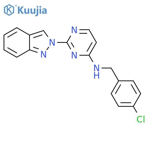 (4-Chloro-benzyl)-(2-indazol-2-yl-pyrimidin-4-yl)-amine structure