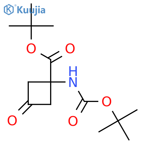 tert-butyl 1-(tert-butoxycarbonylamino)-3-oxo-cyclobutanecarboxylate structure