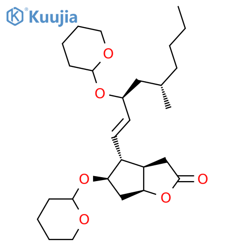 (3AR,4R,5R,6aS)-4-((3S,5S,E)-5-Methyl-3-((tetrahydro-2H-pyran-2-yl)oxy)non-1-en-1-yl)-5-((tetrahydro-2H-pyran-2-yl)oxy)hexahydro-2H-cyclopentabfuran-2-one structure