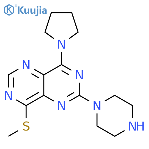 Pyrimido[5,4-d]pyrimidine,8-(methylthio)-2-(1-piperazinyl)-4-(1-pyrrolidinyl)- structure