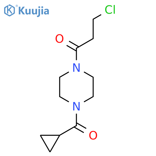 3-Chloro-1-(4-cyclopropanecarbonylpiperazin-1-yl)propan-1-one structure