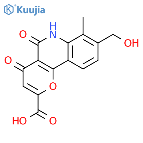 4H-Pyrano[3,2-c]quinoline-2-carboxylic acid, 5,6-dihydro-8-(hydroxymethyl)-7-methyl-4,5-dioxo- structure