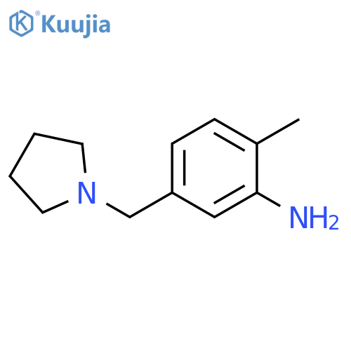 2-methyl-5-[(pyrrolidin-1-yl)methyl]aniline structure