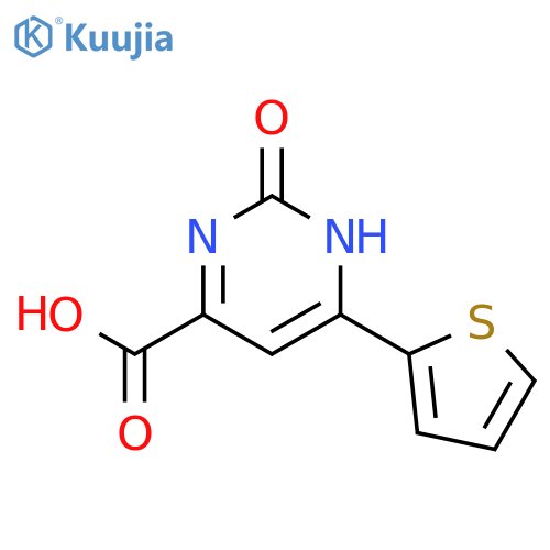 2-hydroxy-6-(thiophen-2-yl)pyrimidine-4-carboxylic acid structure