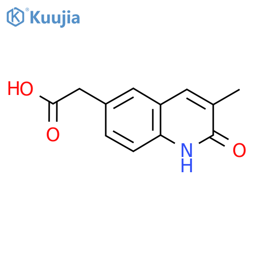 2-(3-Methyl-2-oxo-1,2-dihydroquinolin-6-yl)acetic acid structure