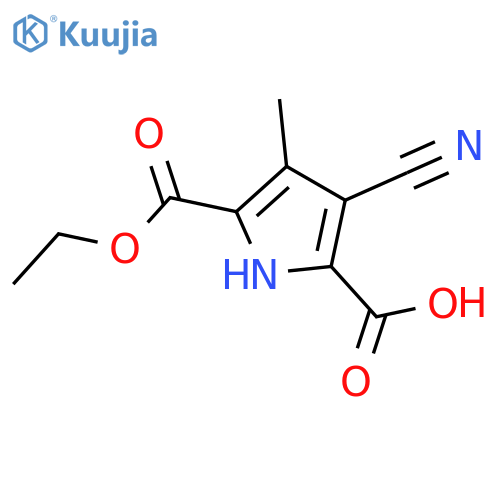 3-Cyano-5-(ethoxycarbonyl)-4-methyl-1H-pyrrole-2-carboxylic acid structure