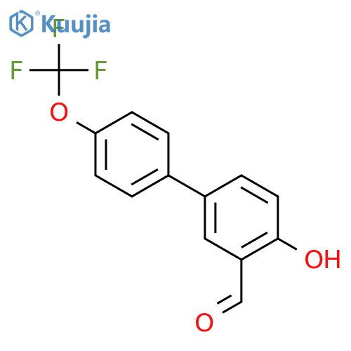 2-hydroxy-5-[4-(trifluoromethoxy)phenyl]benzaldehyde structure