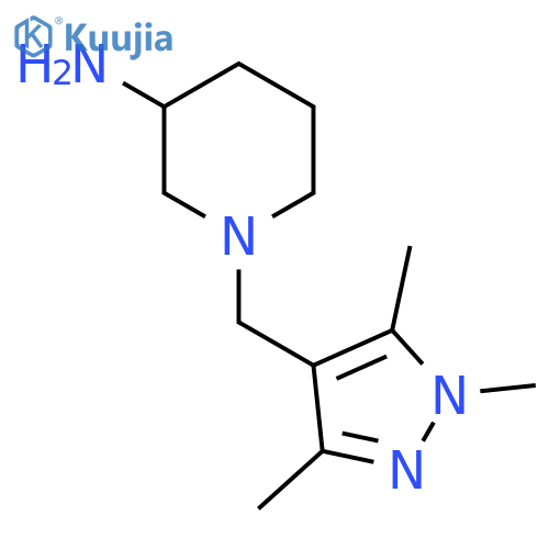 1-((1,3,5-Trimethyl-1H-pyrazol-4-yl)methyl)piperidin-3-amine structure