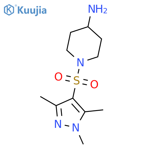 1-(1,3,5-trimethyl-1H-pyrazol-4-yl)sulfonylpiperidin-4-amine structure