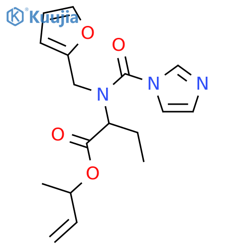 Butanoic acid, 2-[(2-furanylmethyl)(1H-imidazol-1-ylcarbonyl)amino]-, 1-methyl-2-propenyl ester structure