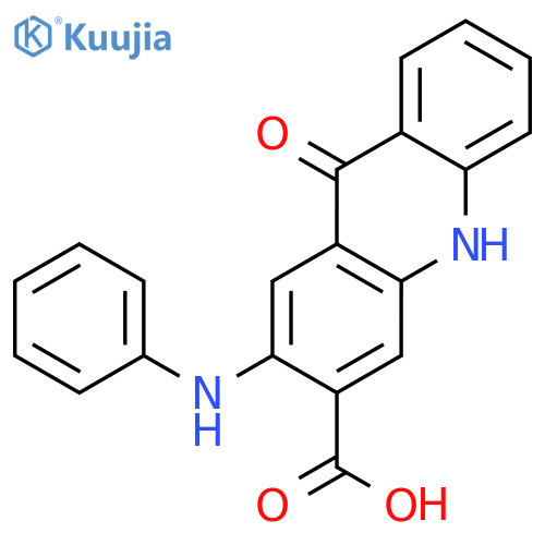 3-Acridinecarboxylicacid, 9,10-dihydro-9-oxo-2-(phenylamino)- structure
