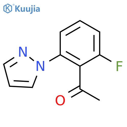 1-2-Fluoro-6-(1H-pyrazol-1-yl)phenylethan-1-one structure