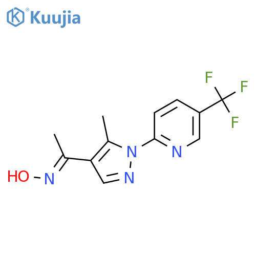 N-(1-{5-Methyl-1-5-(trifluoromethyl)pyridin-2-yl-1H-pyrazol-4-yl}ethylidene)hydroxylamine structure