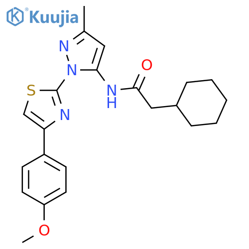 2-cyclohexyl-N-{1-[4-(4-methoxyphenyl)-1,3-thiazol-2-yl]-3-methyl-1H-pyrazol-5-yl}acetamide structure