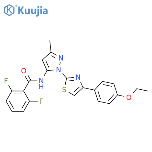 N-{1-[4-(4-ethoxyphenyl)-1,3-thiazol-2-yl]-3-methyl-1H-pyrazol-5-yl}-2,6-difluorobenzamide structure
