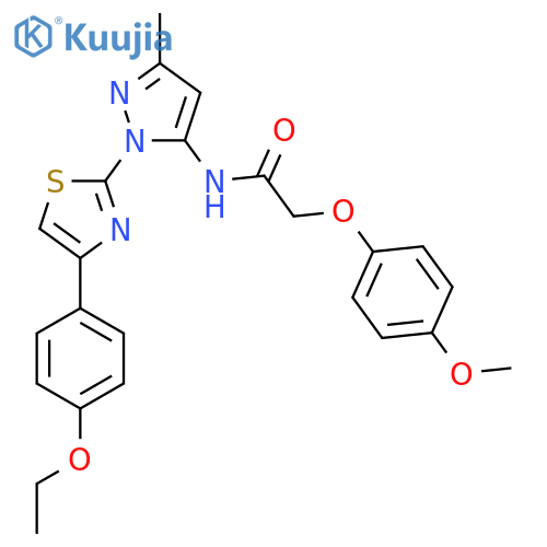 N-{1-[4-(4-ethoxyphenyl)-1,3-thiazol-2-yl]-3-methyl-1H-pyrazol-5-yl}-2-(4-methoxyphenoxy)acetamide structure