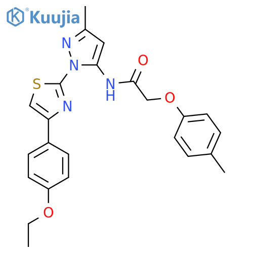 N-{1-[4-(4-ethoxyphenyl)-1,3-thiazol-2-yl]-3-methyl-1H-pyrazol-5-yl}-2-(4-methylphenoxy)acetamide structure