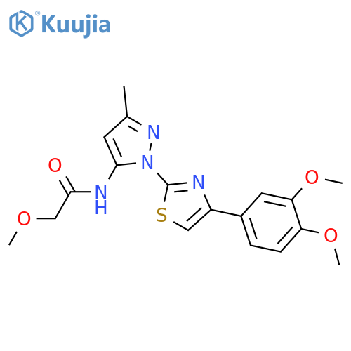 N-{1-[4-(3,4-dimethoxyphenyl)-1,3-thiazol-2-yl]-3-methyl-1H-pyrazol-5-yl}-2-methoxyacetamide structure