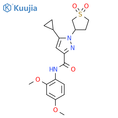 5-cyclopropyl-N-(2,4-dimethoxyphenyl)-1-(1,1-dioxo-1lambda6-thiolan-3-yl)-1H-pyrazole-3-carboxamide structure