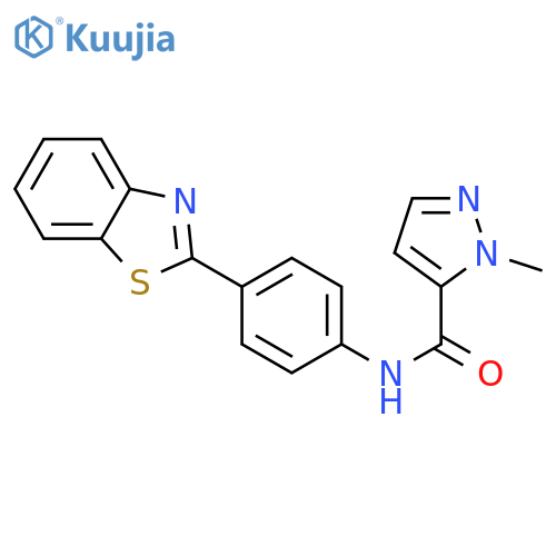 N-[4-(1,3-benzothiazol-2-yl)phenyl]-1-methyl-1H-pyrazole-5-carboxamide structure