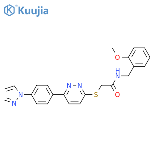 N-[(2-methoxyphenyl)methyl]-2-({6-[4-(1H-pyrazol-1-yl)phenyl]pyridazin-3-yl}sulfanyl)acetamide structure