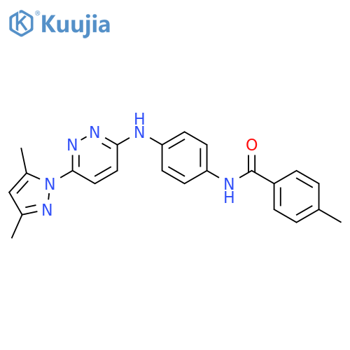 N-(4-{[6-(3,5-dimethyl-1H-pyrazol-1-yl)pyridazin-3-yl]amino}phenyl)-4-methylbenzamide structure