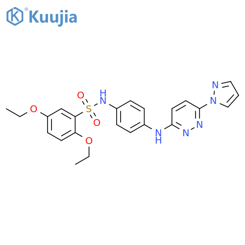 2,5-diethoxy-N-(4-{[6-(1H-pyrazol-1-yl)pyridazin-3-yl]amino}phenyl)benzene-1-sulfonamide structure