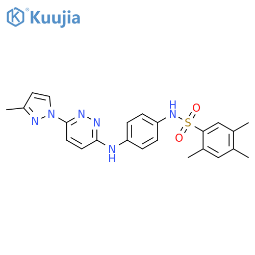 2,4,5-trimethyl-N-(4-{[6-(3-methyl-1H-pyrazol-1-yl)pyridazin-3-yl]amino}phenyl)benzene-1-sulfonamide structure