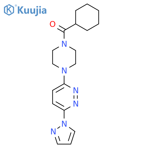 3-(4-cyclohexanecarbonylpiperazin-1-yl)-6-(1H-pyrazol-1-yl)pyridazine structure