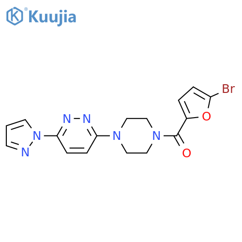 3-[4-(5-bromofuran-2-carbonyl)piperazin-1-yl]-6-(1H-pyrazol-1-yl)pyridazine structure