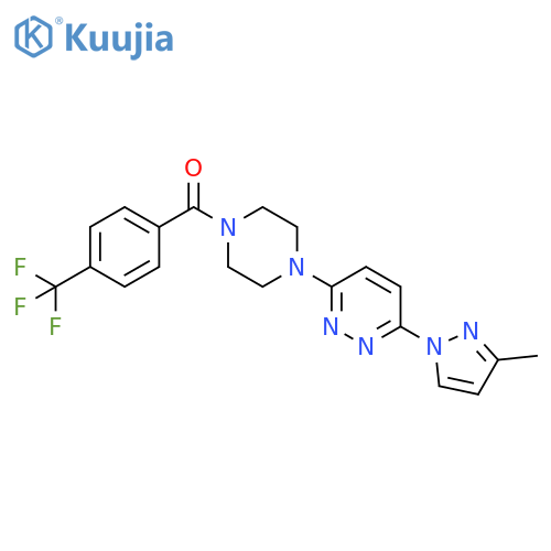 3-(3-methyl-1H-pyrazol-1-yl)-6-{4-[4-(trifluoromethyl)benzoyl]piperazin-1-yl}pyridazine structure