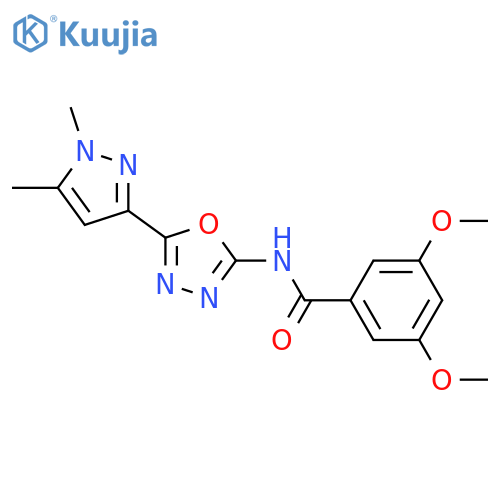 N-[5-(1,5-dimethyl-1H-pyrazol-3-yl)-1,3,4-oxadiazol-2-yl]-3,5-dimethoxybenzamide structure