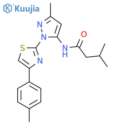 3-methyl-N-{3-methyl-1-[4-(4-methylphenyl)-1,3-thiazol-2-yl]-1H-pyrazol-5-yl}butanamide structure