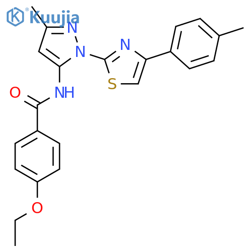 4-ethoxy-N-{3-methyl-1-[4-(4-methylphenyl)-1,3-thiazol-2-yl]-1H-pyrazol-5-yl}benzamide structure