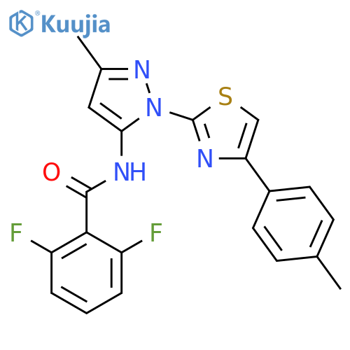 2,6-difluoro-N-{3-methyl-1-[4-(4-methylphenyl)-1,3-thiazol-2-yl]-1H-pyrazol-5-yl}benzamide structure