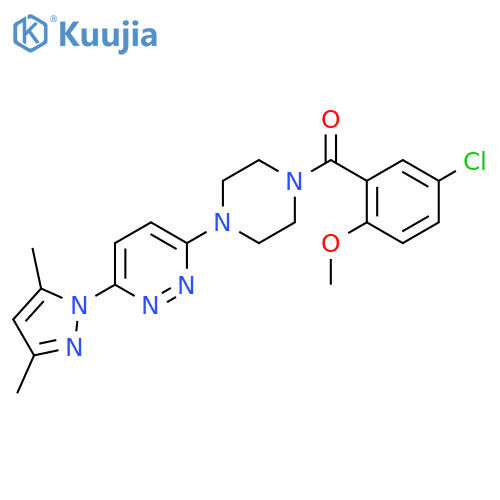 3-[4-(5-chloro-2-methoxybenzoyl)piperazin-1-yl]-6-(3,5-dimethyl-1H-pyrazol-1-yl)pyridazine structure
