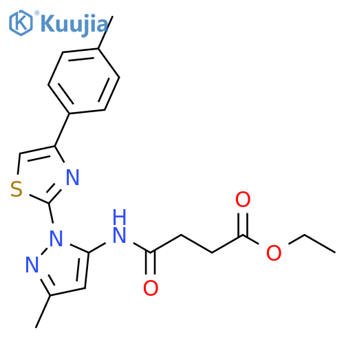 ethyl 3-({3-methyl-1-[4-(4-methylphenyl)-1,3-thiazol-2-yl]-1H-pyrazol-5-yl}carbamoyl)propanoate structure