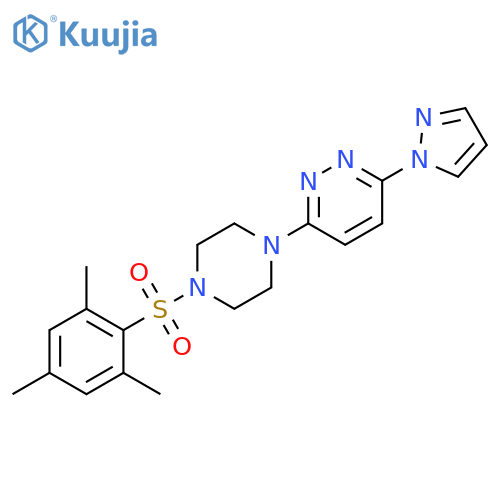 3-(1H-pyrazol-1-yl)-6-[4-(2,4,6-trimethylbenzenesulfonyl)piperazin-1-yl]pyridazine structure