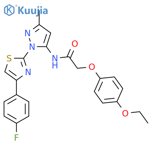 2-(4-ethoxyphenoxy)-N-{1-[4-(4-fluorophenyl)-1,3-thiazol-2-yl]-3-methyl-1H-pyrazol-5-yl}acetamide structure