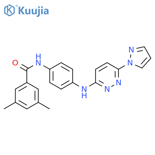 3,5-dimethyl-N-(4-{[6-(1H-pyrazol-1-yl)pyridazin-3-yl]amino}phenyl)benzamide structure