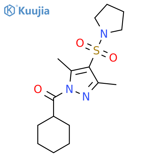 1-cyclohexanecarbonyl-3,5-dimethyl-4-(pyrrolidine-1-sulfonyl)-1H-pyrazole structure