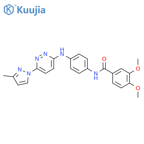 3,4-dimethoxy-N-(4-{[6-(3-methyl-1H-pyrazol-1-yl)pyridazin-3-yl]amino}phenyl)benzamide structure