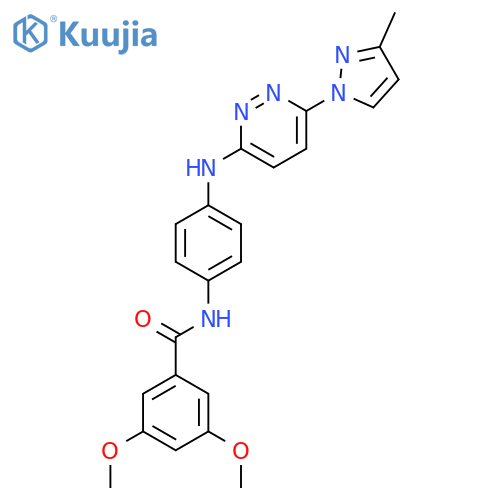 3,5-dimethoxy-N-(4-{[6-(3-methyl-1H-pyrazol-1-yl)pyridazin-3-yl]amino}phenyl)benzamide structure