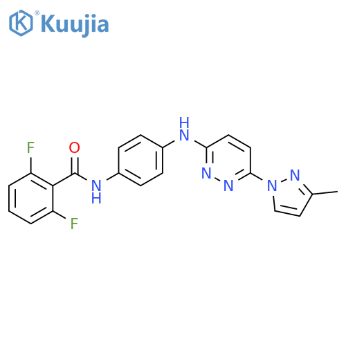 2,6-difluoro-N-(4-{[6-(3-methyl-1H-pyrazol-1-yl)pyridazin-3-yl]amino}phenyl)benzamide structure